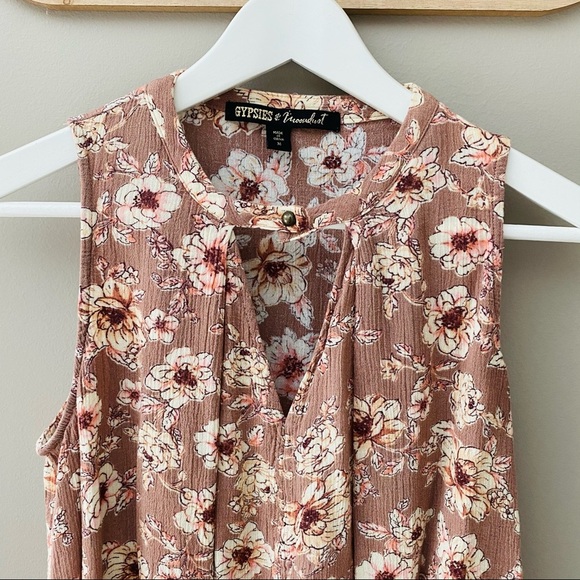 Gypsies & Moondust Floral Blush Pink Tank Top Pink Sz Medium - Picture 10 of 10